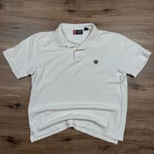 90s vintage blank white chaps polo‎ ralph lauren polo shirt